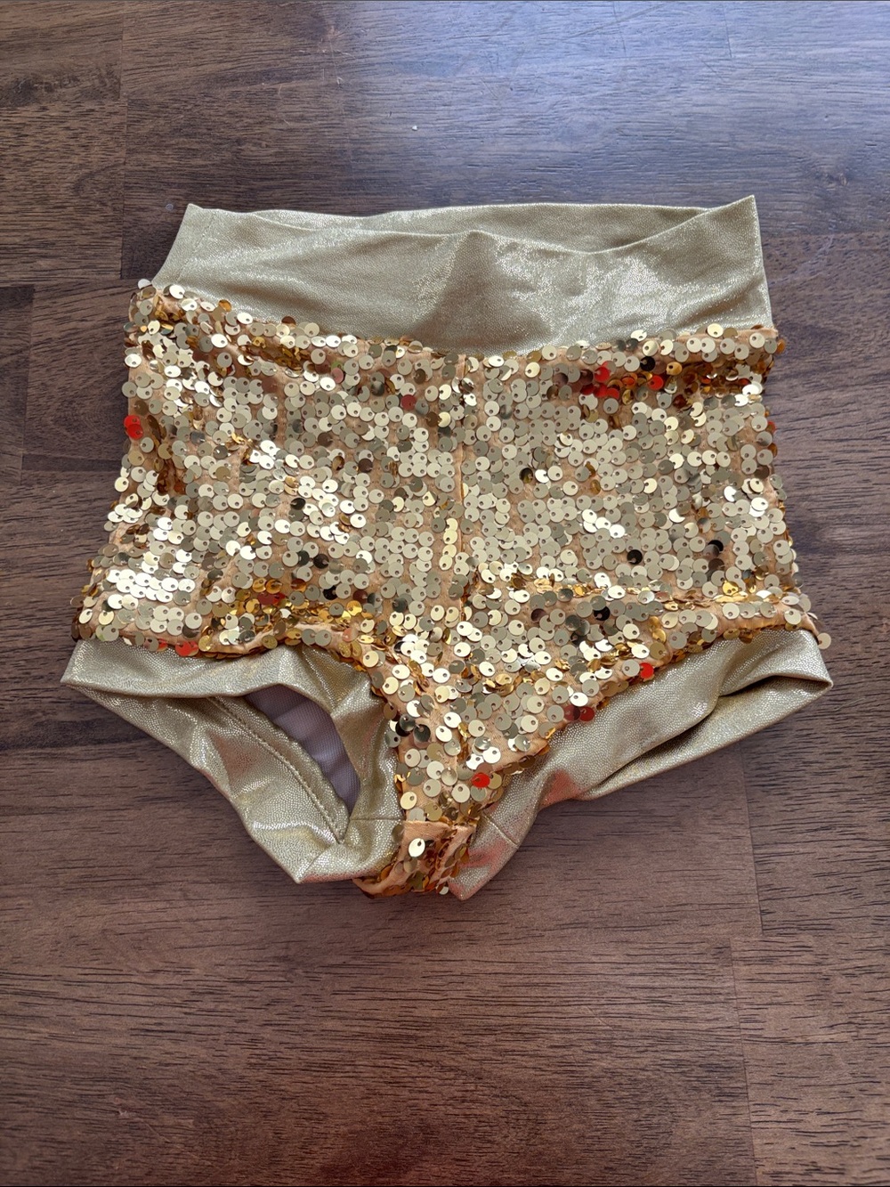 IC Balera Gold Sequin High-Waist Dance shorts